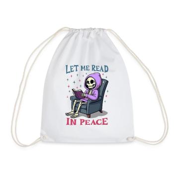 Let me read in peace - Drawstring Bag - white - Front