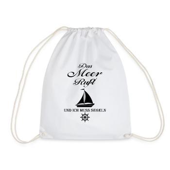 The sea calls sailors - Drawstring Bag - white - Front
