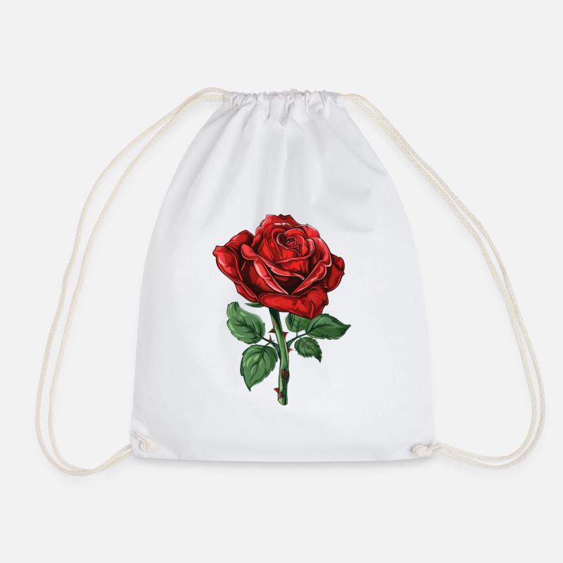 Rote Rose - Turnbeutel - Weiß