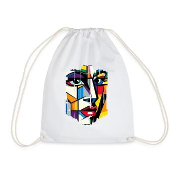 Women girl power design art female feminism symbol - Drawstring Bag - white - Front