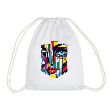 Women girl power design art female feminism symbol - Drawstring Bag - white - Front