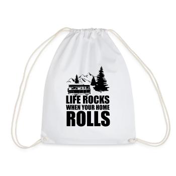 Camping camping-car caravane aventure - Sac de sport léger - blanc - Devant