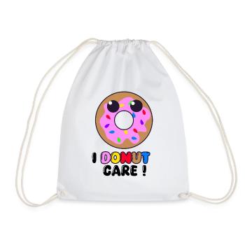 I Donut Care – Lustiges Donut-Gekritzel, süße Skizze - Turnbeutel - Weiß - Vorne