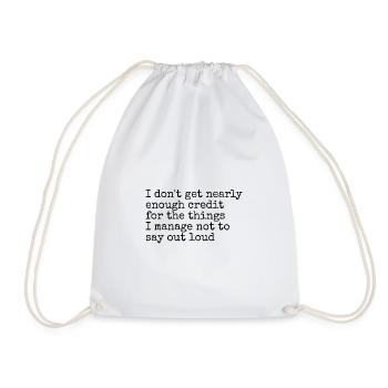 Humor, Sarcasm, Silent Thoughts - Drawstring Bag - white - Front