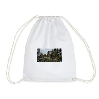 Soldat des ruines avec masque à gaz - Sac de sport léger - blanc - Devant