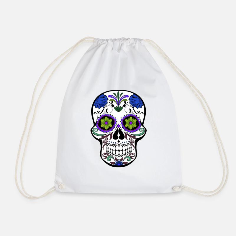 Mexican skull - Drawstring Bag - white