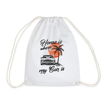 Home is where my car is W126 - Drawstring Bag - white - Front