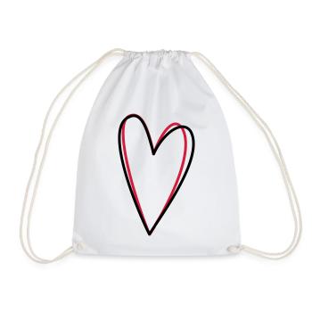 Heart love friendship symbol gift idea - Drawstring Bag - white - Front