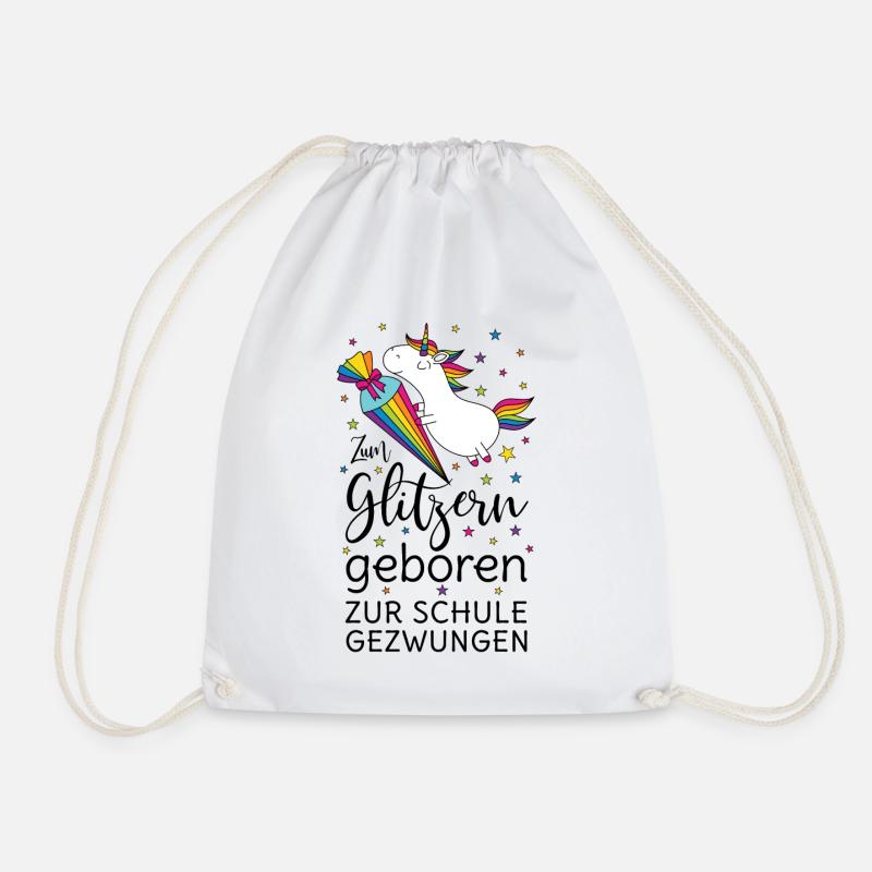 Einschulung Einhorn Zum Glitzern Geboren Schule - Turnbeutel - Weiß