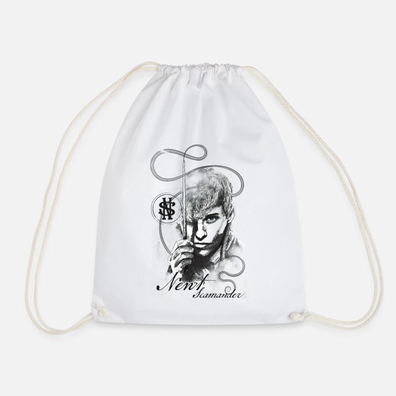 Fantastic Beasts Newt Drawing - Drawstring Bag - white