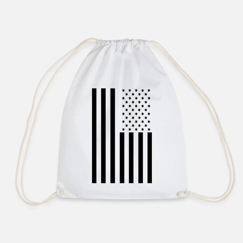 Stars and Stripes American Flag - Drawstring Bag - white