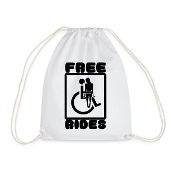 Je donne des trajets gratuits avec mon fauteuil roulant # - Sac de sport léger - blanc - Devant