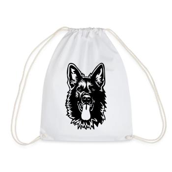 Tête de berger allemand - Sac de sport léger - blanc - Devant