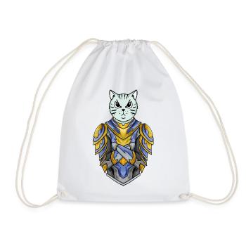 Knight Cat Cat Breed British Shorthair - Drawstring Bag - white - Front