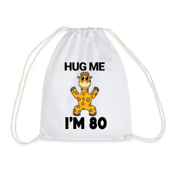 80 birthday - 80 years - hug - Drawstring Bag - white - Front