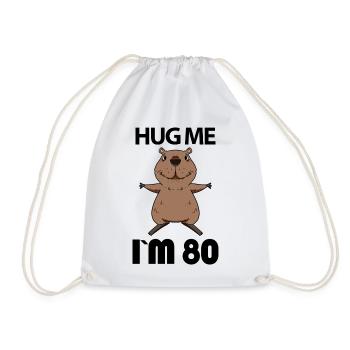 80 Birthday - 80 Years - Hug - Drawstring Bag - white - Front