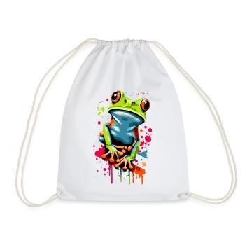 Grenouille - Rainette - Prince grenouille - Croaker - Sac de sport léger - blanc - Devant
