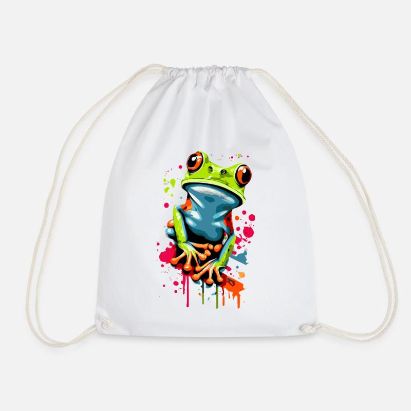 Frosch - Laubfrosch - Froschkönig - Quak - Turnbeutel - Weiß