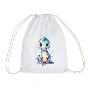 Aquarelle joie Kawaii Dinosaure - Sac de sport léger - blanc - Devant
