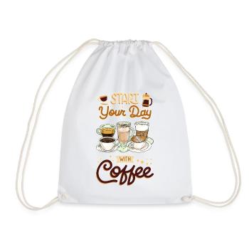 Coffee Coffee Lover Coffee Mug Barista Vintage - Drawstring Bag - white - Front