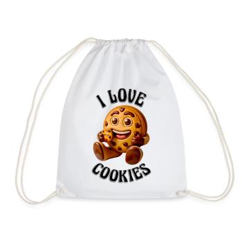 I LOVE COOKIES - Drawstring Bag - white - Front