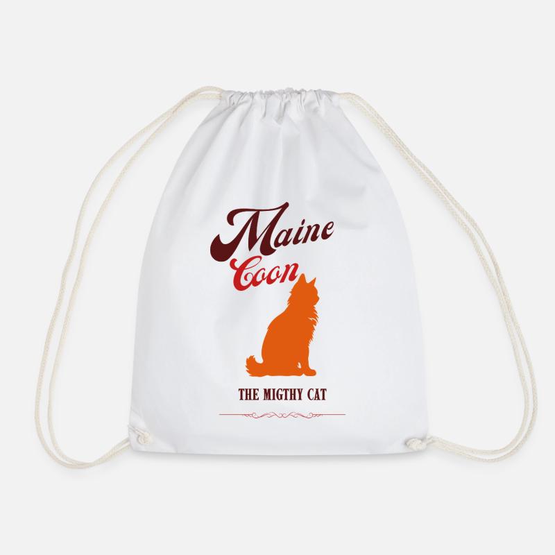 Retro Karamell Maine Coon Katze - Turnbeutel - Weiß