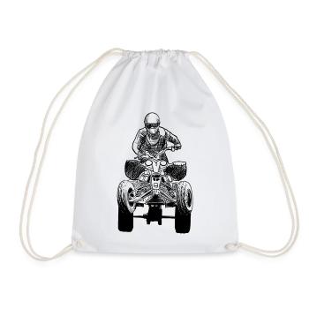 quad bike - Drawstring Bag - white - Front