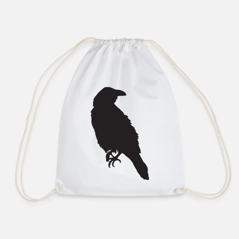 Crow III - Drawstring Bag - white