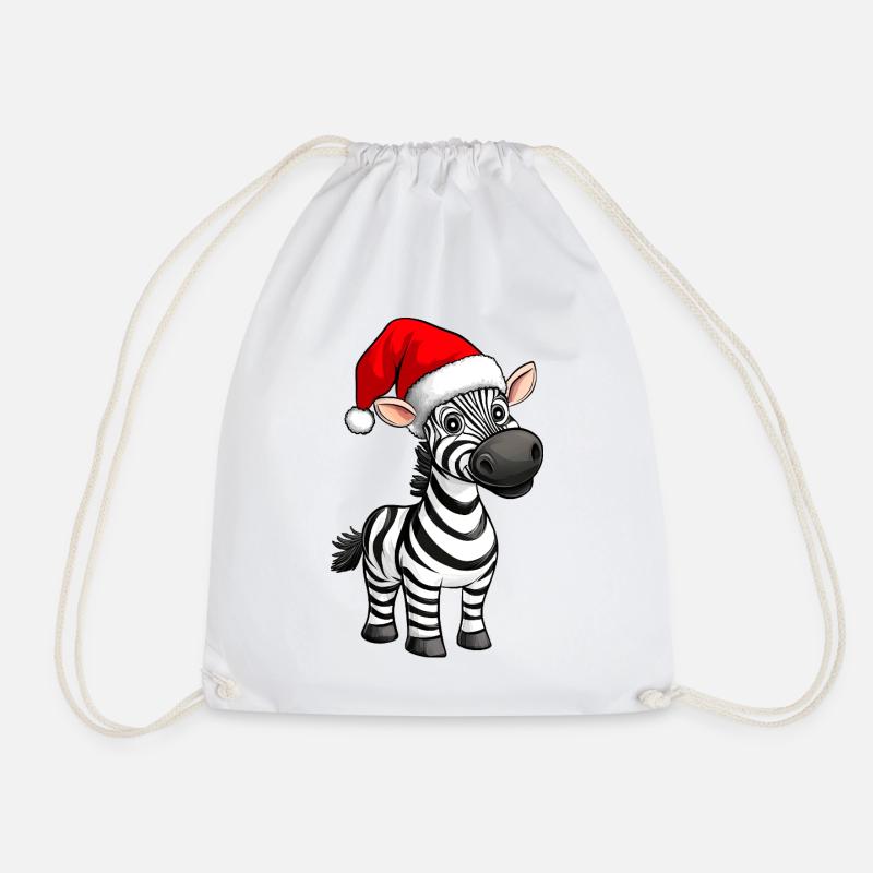 Zebras Christmas - Drawstring Bag - white