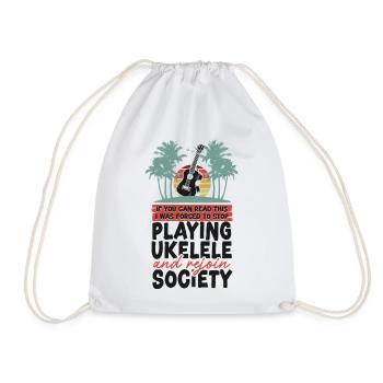 Hawaiian Ukulele Uke If You Can - Drawstring Bag - white - Front