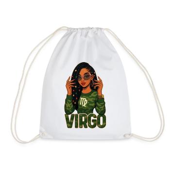 Reine de la Vierge – Vibrations de sagesse afro girl en place - Sac de sport léger - blanc - Devant