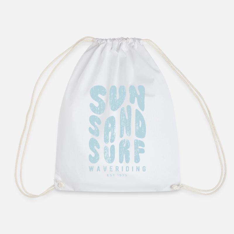 Sonne Sand Surf | Retro Waveriding EST 1975 - Turnbeutel - Weiß