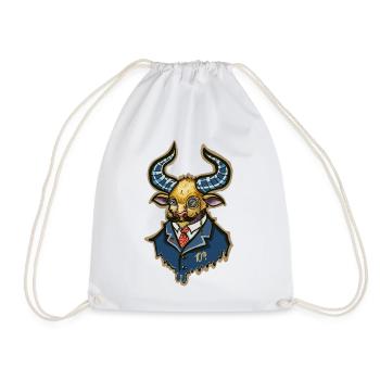 Aristo Steampunk Bull - Drawstring Bag - white - Front