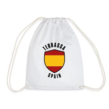 Drapeau espagnol avec ruban rouge-jaune-rouge - Sac de sport léger - blanc - Devant