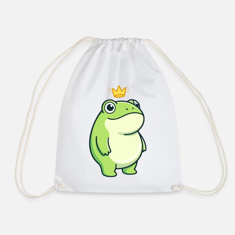 King Croak – Klassisches minimalistisches Design - Turnbeutel - Weiß