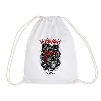 Headbanging Red Mask - Drawstring Bag - white - Front