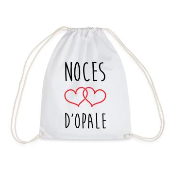 Opal Wedding 21 Years of Love - Drawstring Bag - white - Front