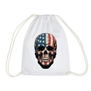 USA Totenkopf - Design du Crâne Patriote - Sac de sport léger - blanc - Devant