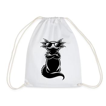 Cool Axolotl – Attitude de patron lunettes de soleil - Sac de sport léger - blanc - Devant