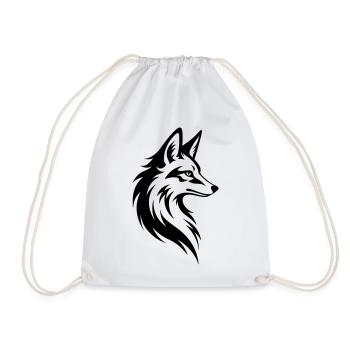 Style de tatouage minimaliste Fox Head - Sac de sport léger - blanc - Devant