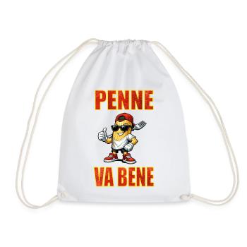 Nouilles, penne - Sac de sport léger - blanc - Devant