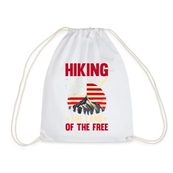 Hiking Mountain Trail Backpacking Outdoors Poaching - Drawstring Bag - white - Front