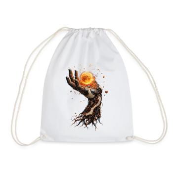 Solar biomechanical hand - Drawstring Bag - white - Front