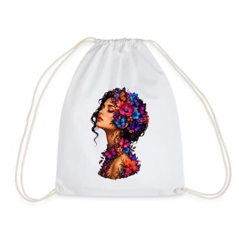 Couronne de Papillons en Fleurs - Sac de sport léger - blanc - Devant