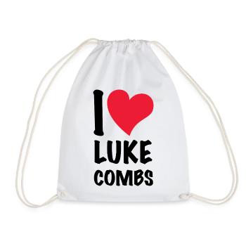 I love Luke Combs - Drawstring Bag - white - Front