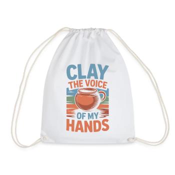 Gifts For Pottery Makers Voice Of My Hands Pottery - Turnbeutel - Weiß - Vorne