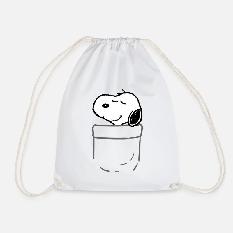 Peanuts Design With Happy Snoopy - Drawstring Bag - white