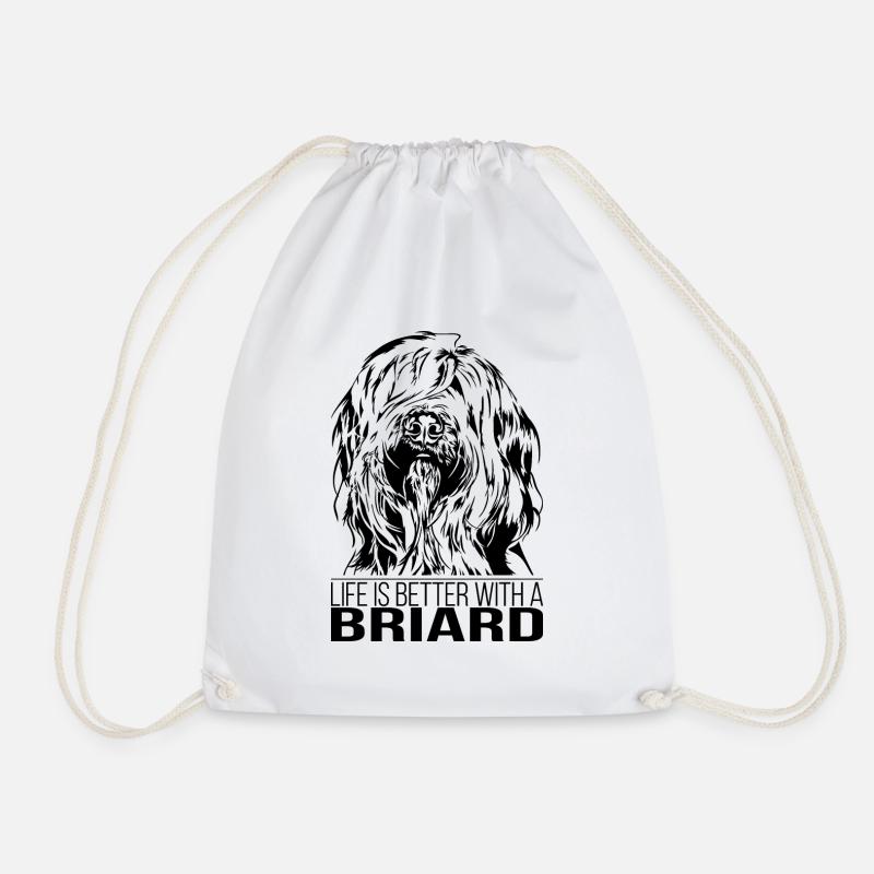 BRIARD life is better Hunde Spruch Wilsigns - Turnbeutel - Weiß