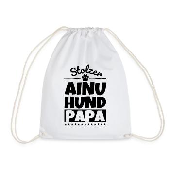 Ainu-Hund lustig Herrchen Hund - Turnbeutel - Weiß - Vorne