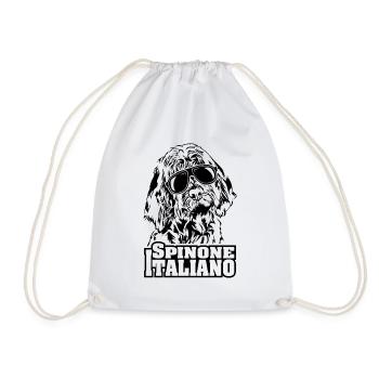 SPINONE ITALIANO cool sunglasses dogs dog - Drawstring Bag - white - Front
